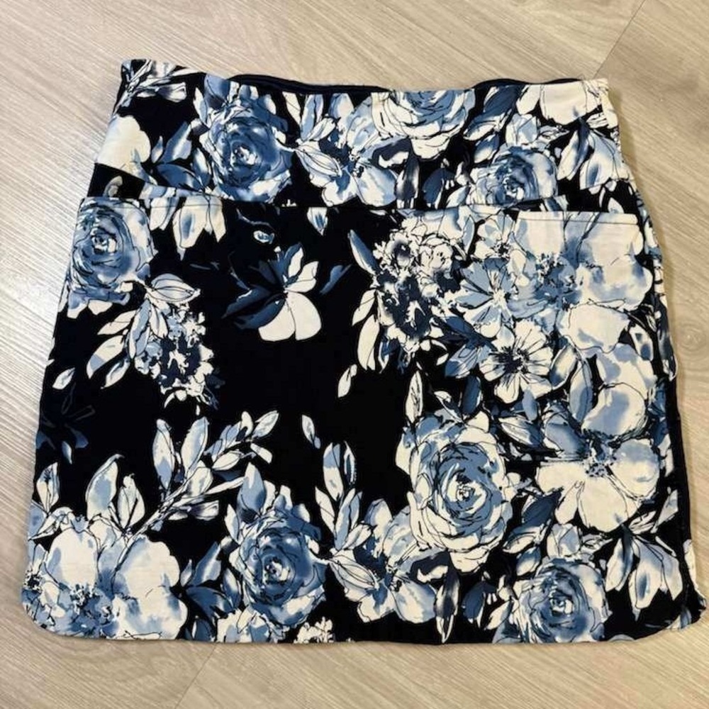 SC&CO Womens Skirt Navy Blue Floral Print A Line Mini Skirt Size L G